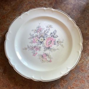 French Saxon gray dawn 22 carat gold rimmed plate